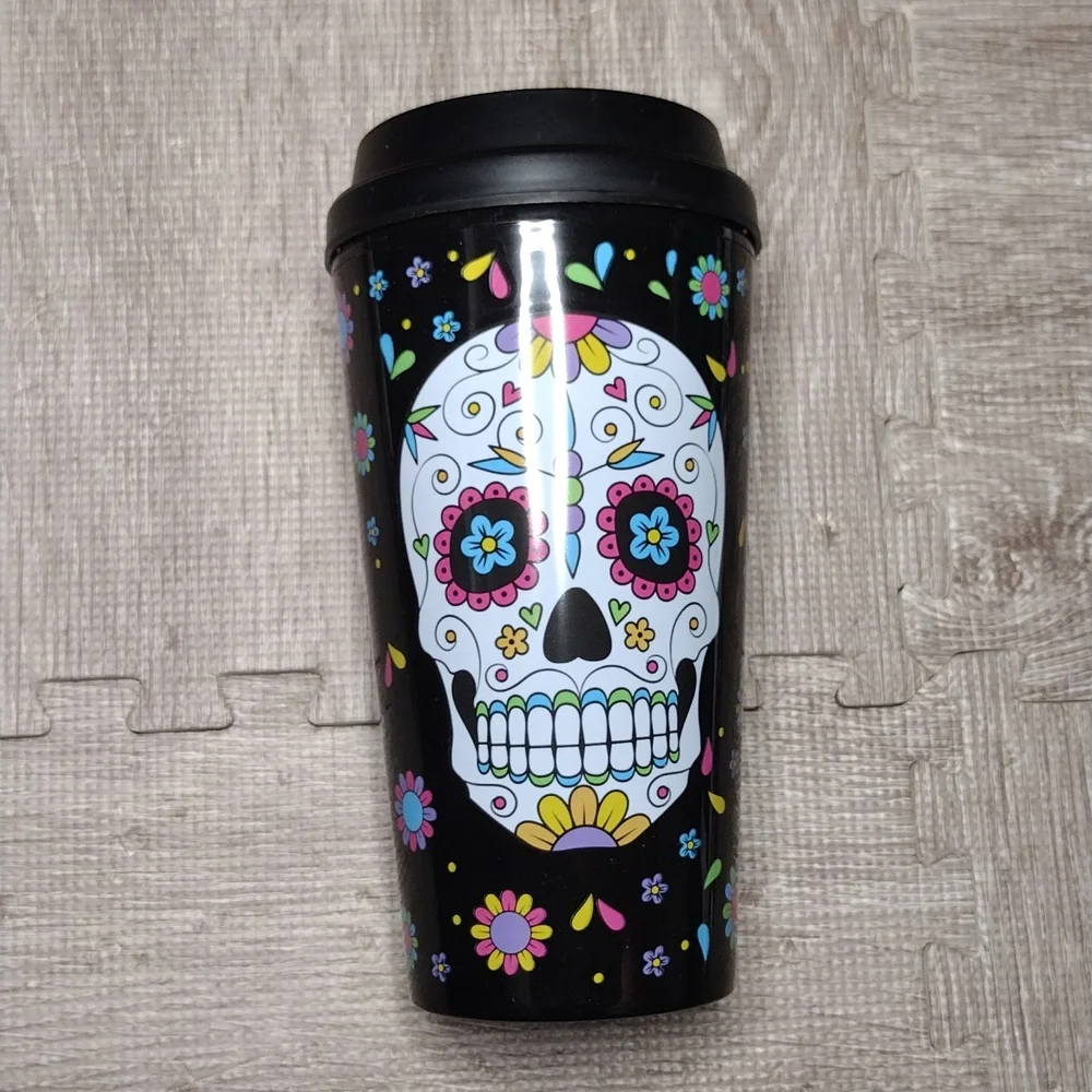 NWT Sugar Skull Travel Mug and 2 Towels Set - Picture 3 of 15